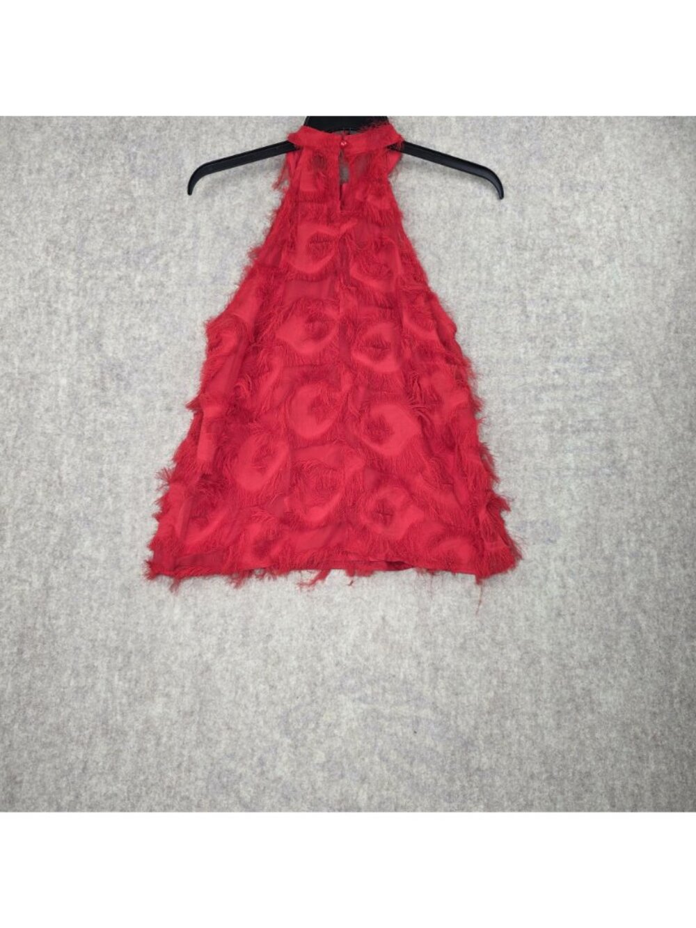 Shein Womens Red Fringe High-Neck Sleeveless Top Lightweight Polyester - Picture 2 of 8